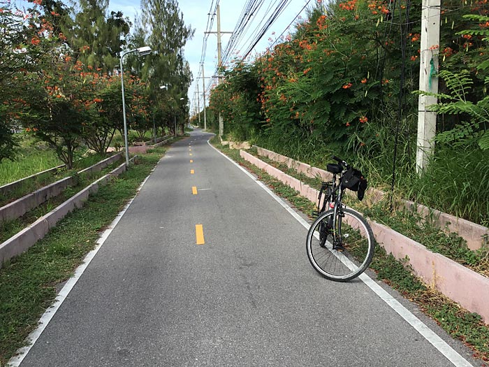 Cycling Path starts about 5 km south of Hua Hin, and stretches about 10 kilometer