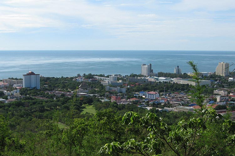A view over Hua Hin from Khao Hin Lek Fai, west of Hua Hin