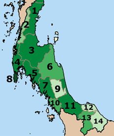 GDP of the provinces of the Southern Region of Thailand