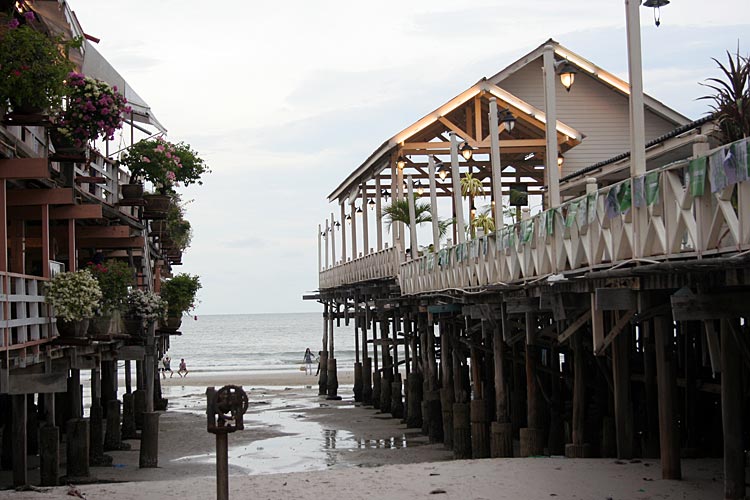Seafood Restaurants on Stilts on Hua Hin Beach
