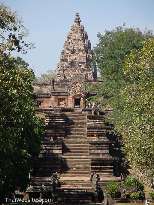 Ascent of the Phanomrung Khmer Sanctuary in Buriram Province, Thailand