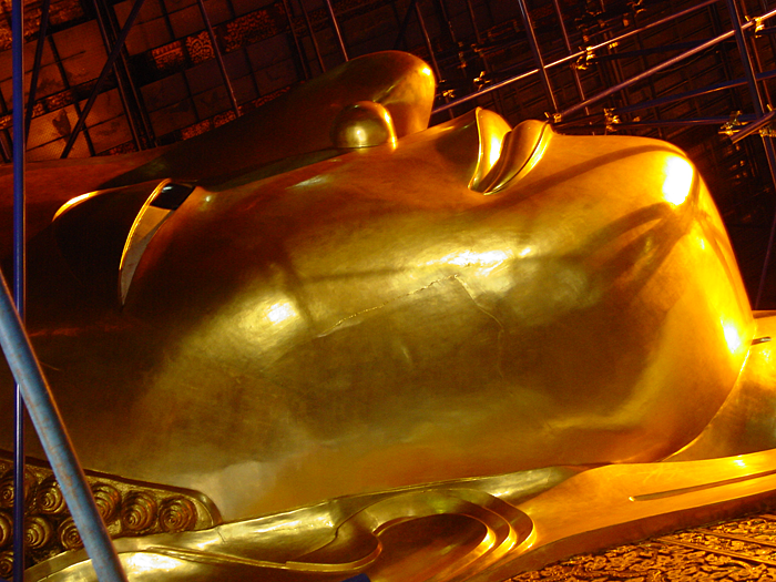 Face of Reclining Buddha Image at Wat Pho, Bangkok