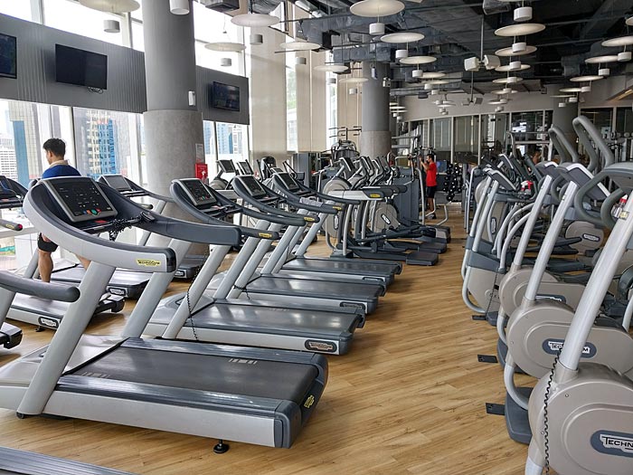 Inside Fitness First on a quiet weekday morning