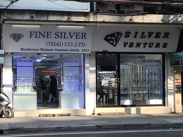 A pair of somewhat better looking silver jewelry shops on Charoenkrung Road