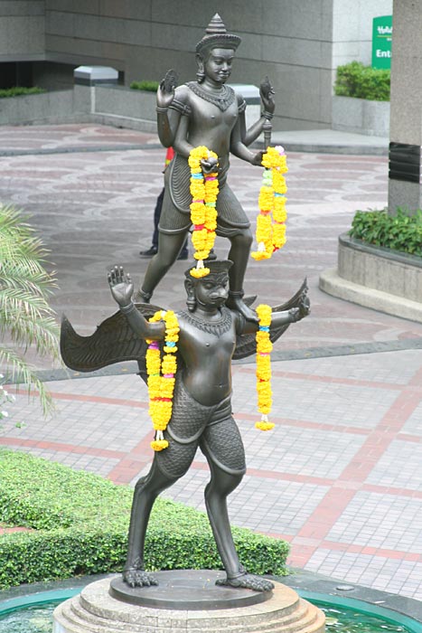 Narayana astride Garuda in front of Intercontinental Hotel, Bangkok