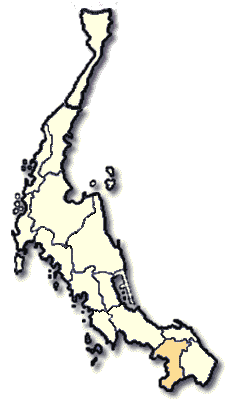 Yala province Map, Southern Thailand