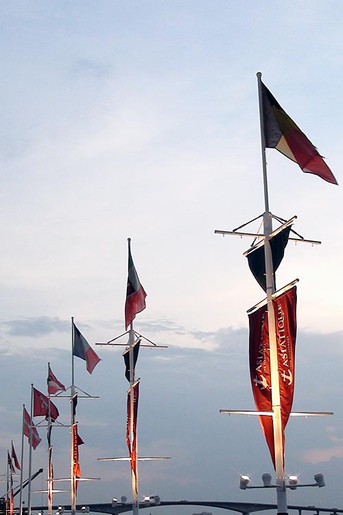 Flagpoles on the Promenade of Asiatique The Riverfront