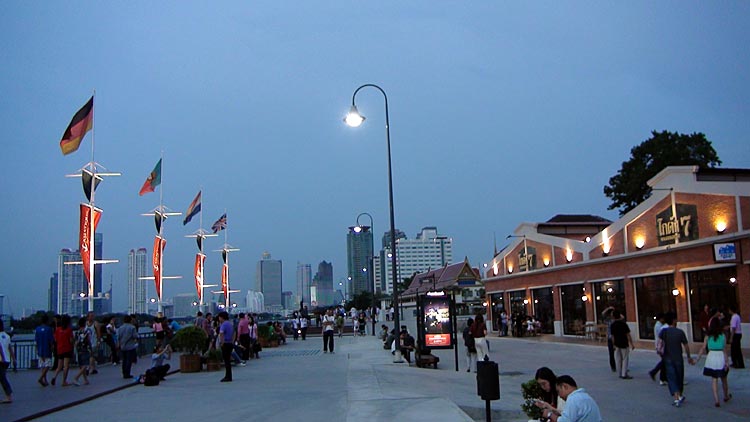 The Promenade on the Waterfront of Asiatique the Riverfront, along the Chao Phray River, Bangkok