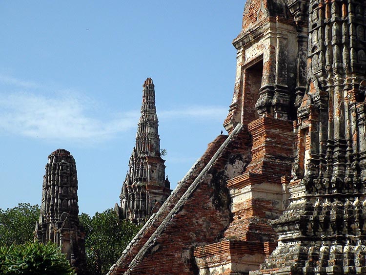 Inside the main Compound of Wat Chai Wattanaram in Ayutthaya, Thailand