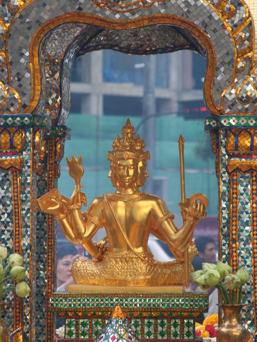 Erawan Shrine at Ratchaprasong Intersection in Bangkok. 