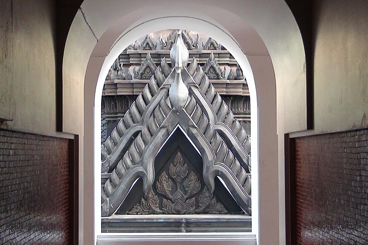 view of a spire from inside Loha Prasat