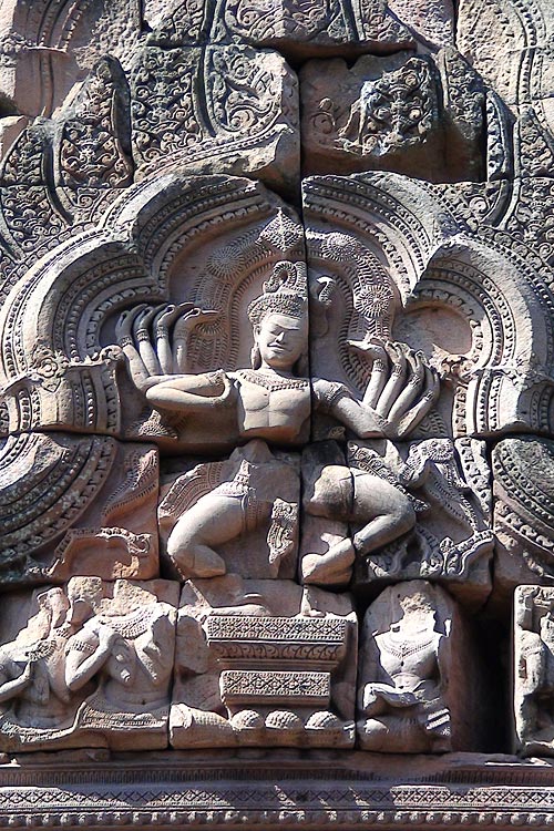 Dancing Shiva on the pediment above the Eastern entrance to the main sanctuary at Phanom Rung