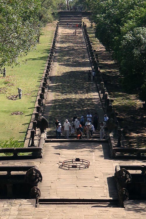View down from Phanom Rung towards the walkway