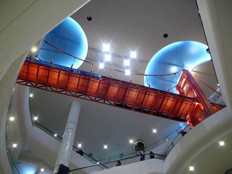 The 'Golden Gate' bride, close to the ceiling at Terminal 21, Bangkok