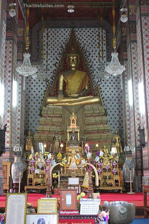 Buddha Image in the Viharn at Wat Arun, Bangkok 