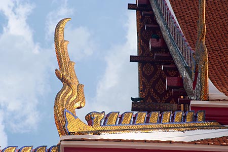 Chofah decorating the roof of the Ubosoth, Wat Mahathat, Bangkok