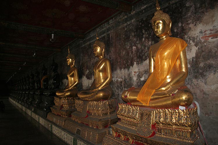 Buddha Images in Gallery around Viharn of Wat Suthat